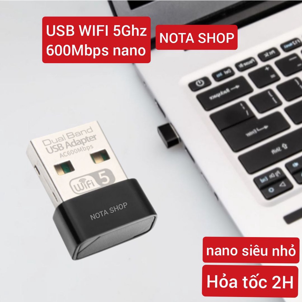 [Hỏa Tốc - Bảo hành 6 Th] Thiết bị kết nối WiFi 5Ghz để học online, USB thu WiFi + BLUETOOTH 600Mbps 1300Mbps 5G