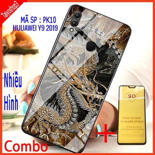 COMBO ỐP LƯNG HUAWEI Y9 2019 (ốp lưng kính 3D + tặng kèm kính cường lực full màn hình)