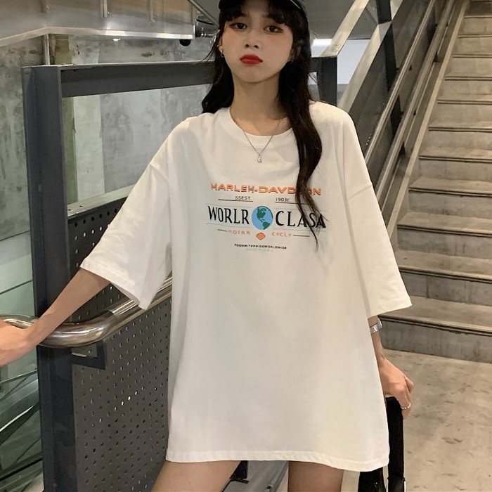 Áo phông tay lỡ unisex nam nữ thun form rộng WORLD teen cổ tròn oversize cotton giá rẻ màu đen trắng tee pull freesize