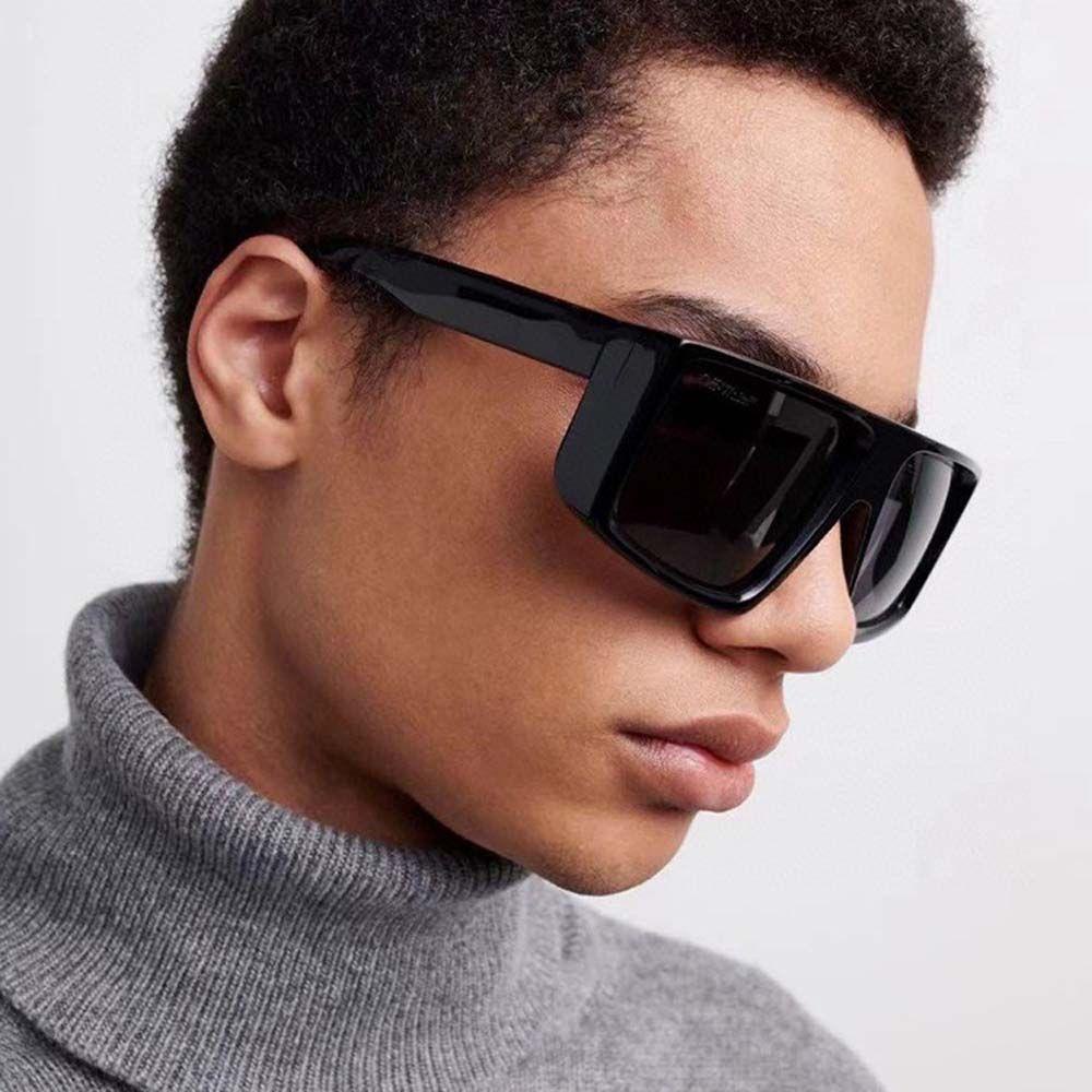 Kính Mát Gọng Vuông Lớn Chống Tia UV Màu Đen Phong Cách Vintage