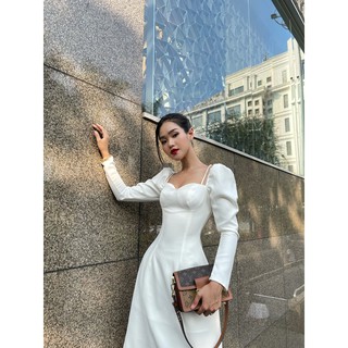 Đầm hai dây RECHIC dáng dài Erina màu trắng