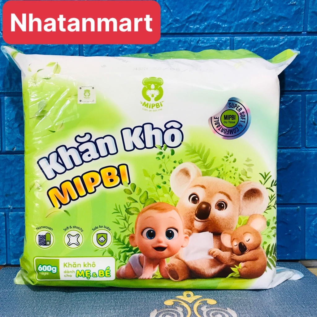 Khăn khô đa năng MIPBI Dùng Đẻ Vệ Sinh Da Cho Bé 600g