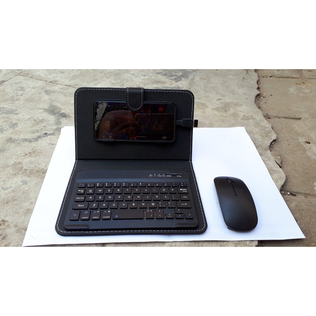 Bao da bàn phím + Chuột không dây TH90 dành cho ANDROID từ 4 đến 7 inch, dùng chơi game, làm việc, giải trí