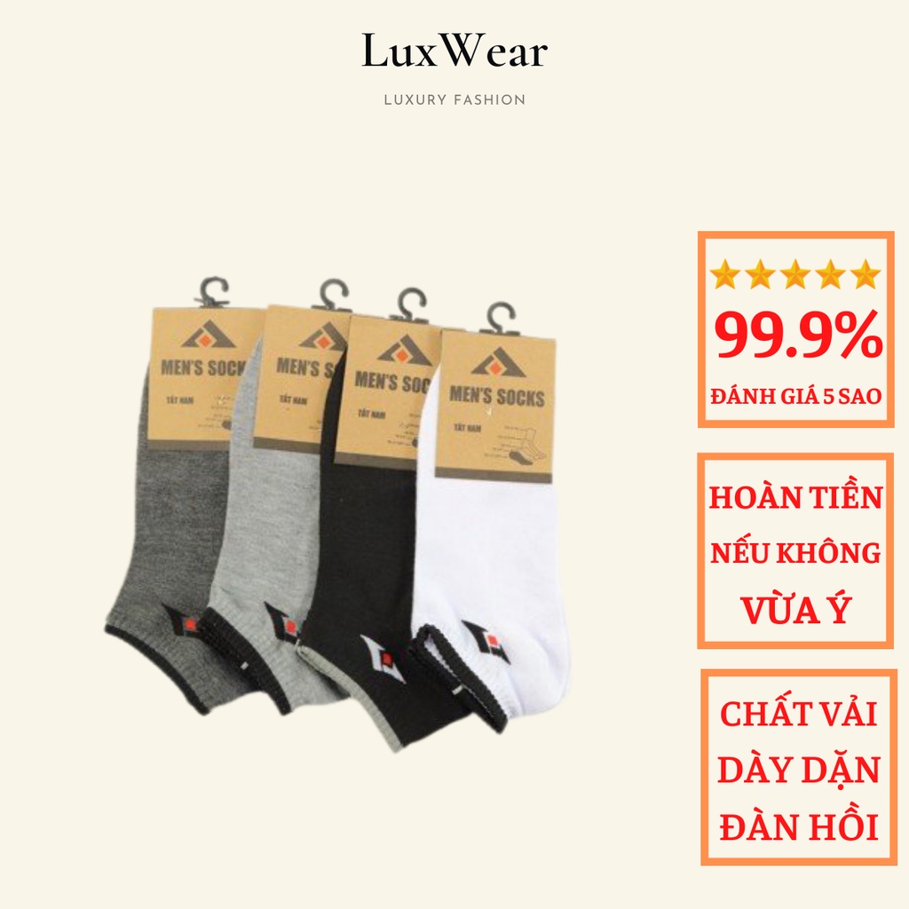 Combo 2 Đôi Tất Vớ Cổ Ngắn Nam Cao Cấp [Qua Mắt Cá Chân], Chất Liệu Cotton, Khử Mùi, Bền Đẹp