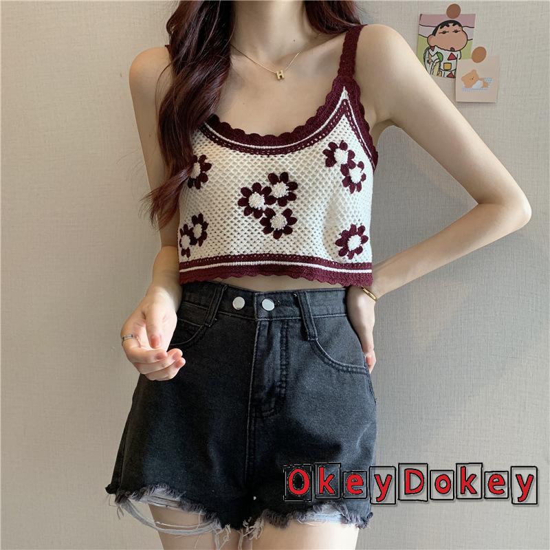 Áo Hai Dây Dệt Kim Thêu Hoa Thời Trang Cho Nữ