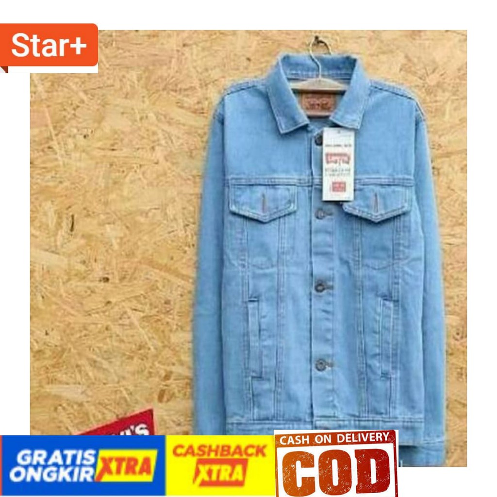 Áo Khoác Jean Màu Trắng / Đen / Xanh Dương / Vàng Size Lớn Levis