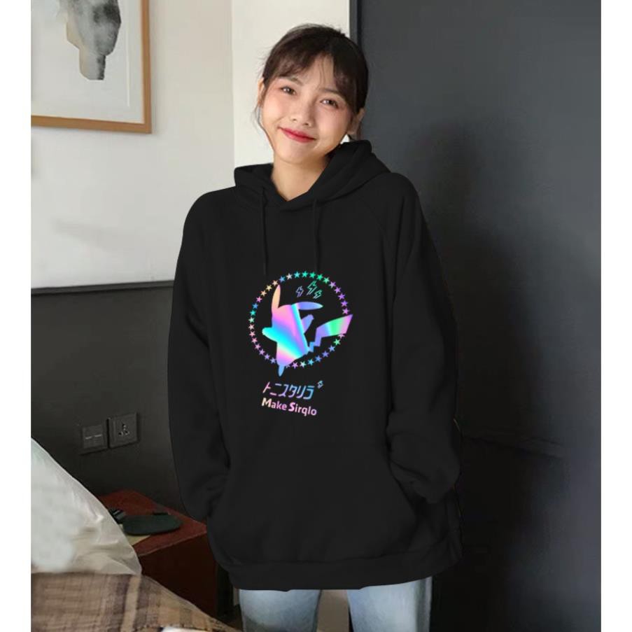 Áo Khoác Nỉ Hoodie Phản Quang Pikachu Ngôi Sao [HÀNG BAO ĐẸP] | BigBuy360 - bigbuy360.vn