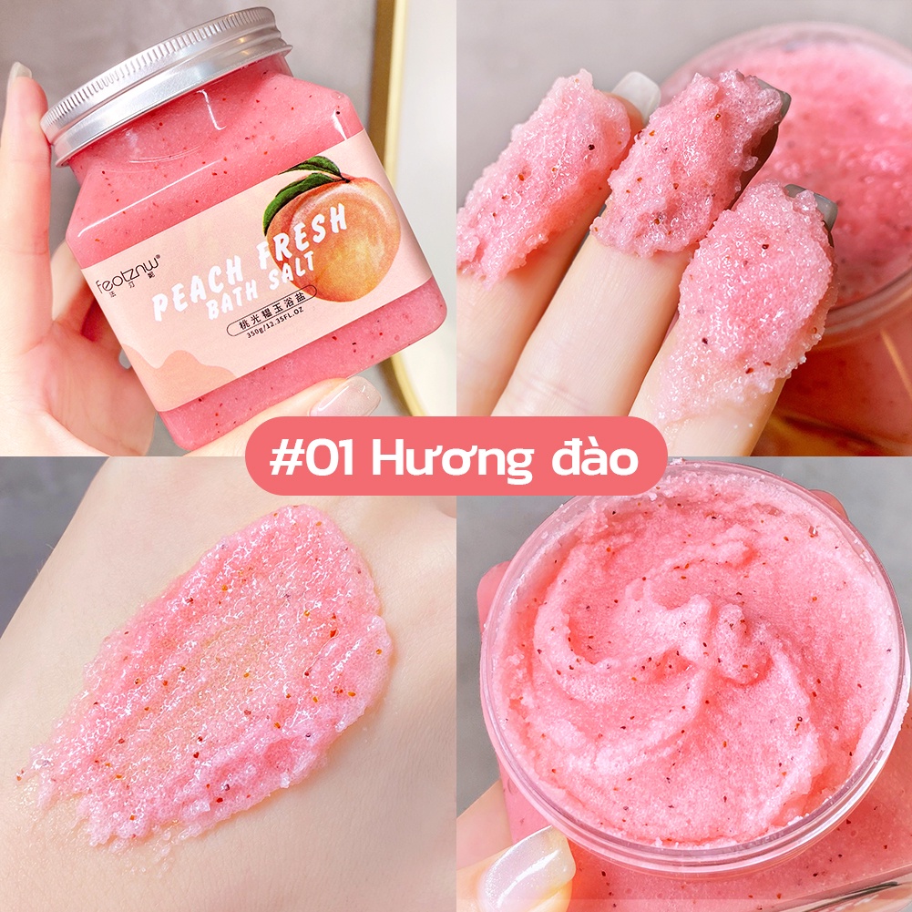 Muối Tắm GECOMO 350g Tẩy Tế Bào Chết Dưỡng Ẩm Hương Trái Cây