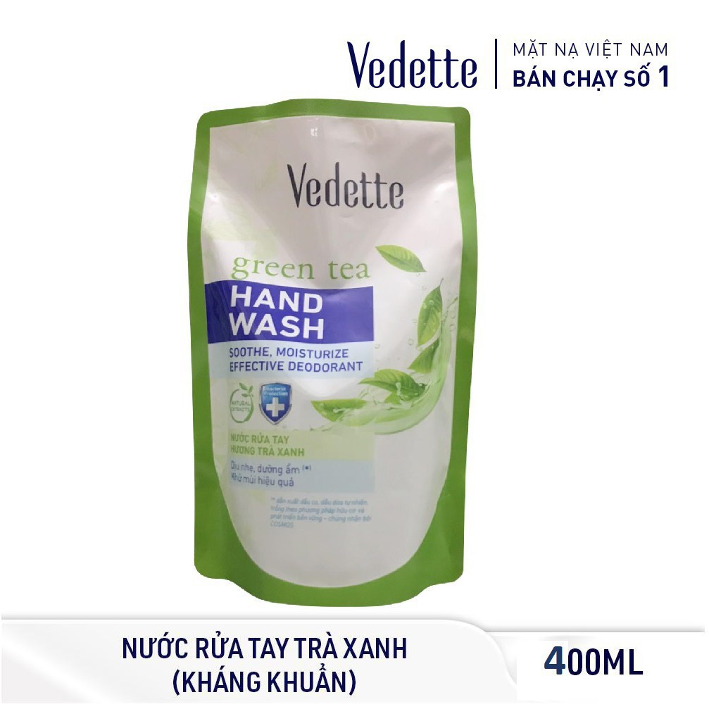 Nước rửa tay Vedette  400ml các loại Dạng Túi - Kháng khuẩn và dưỡng ẩm | BigBuy360 - bigbuy360.vn