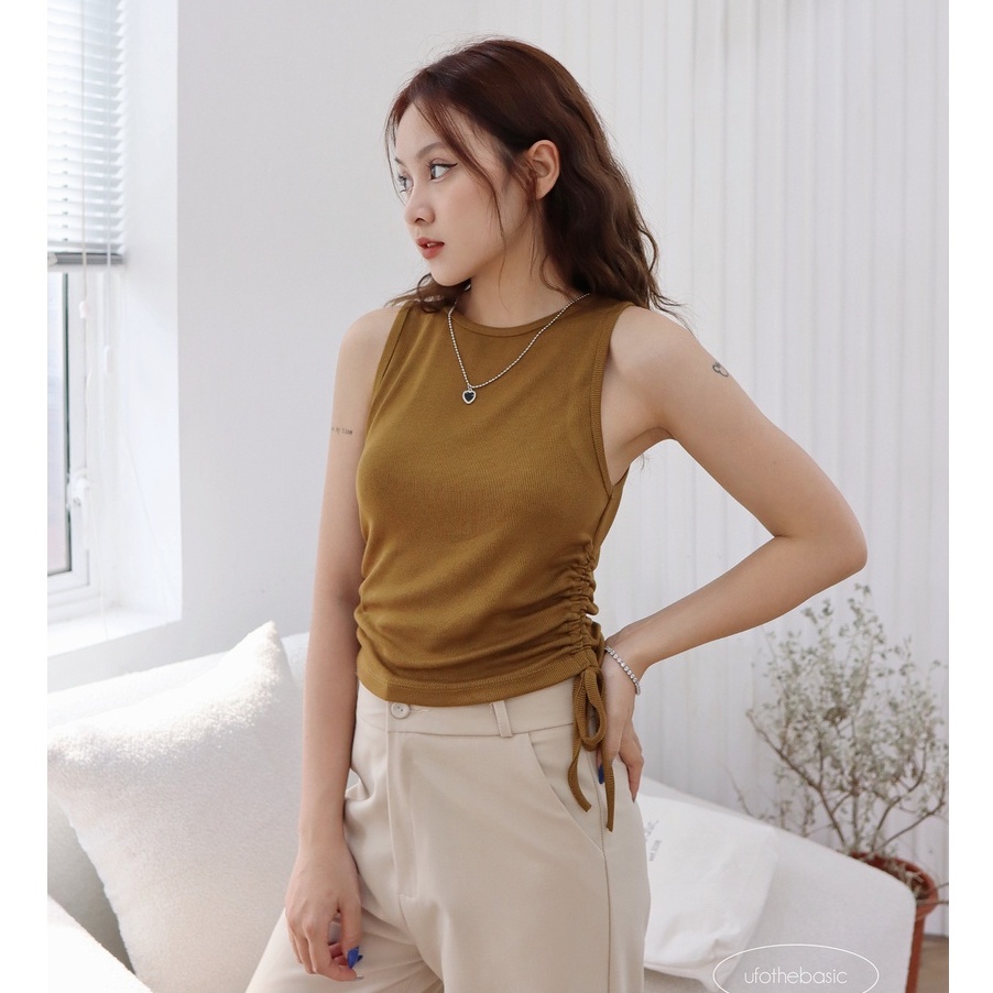 Áo ba lỗ dây rút chất thun tăm Tying tank top - by ufo.thebasic