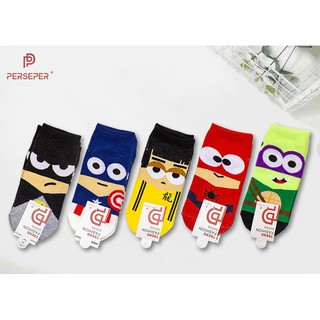 Tất vớ nam nữ combo 5 đôi cổ ngắn siêu anh hùng hoạt hình unisex siêu nhân cổ thấp t599