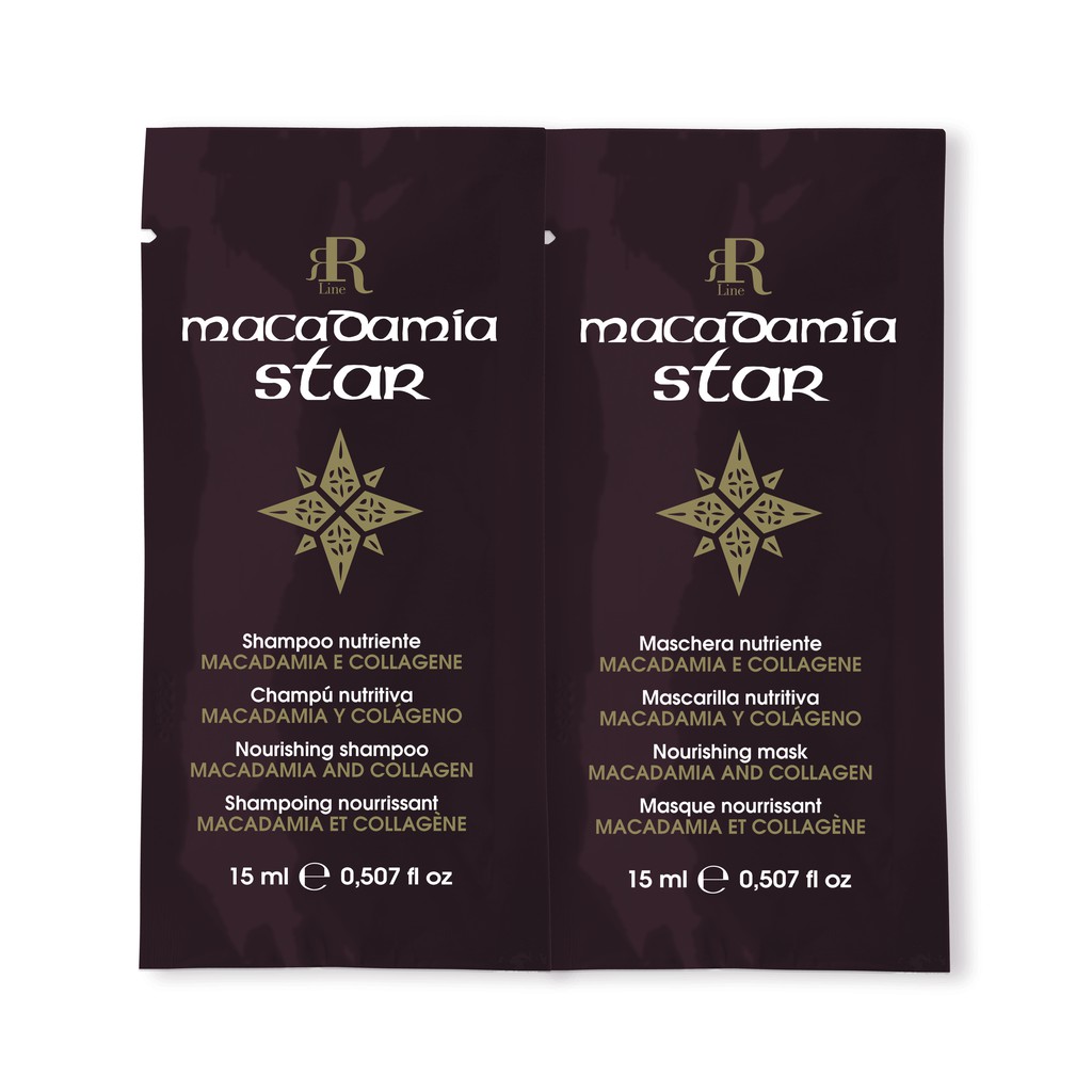 Combo 2 gói dầu gội xả phục hồi tóc hư tổn RRline Macadamia Star 30ml