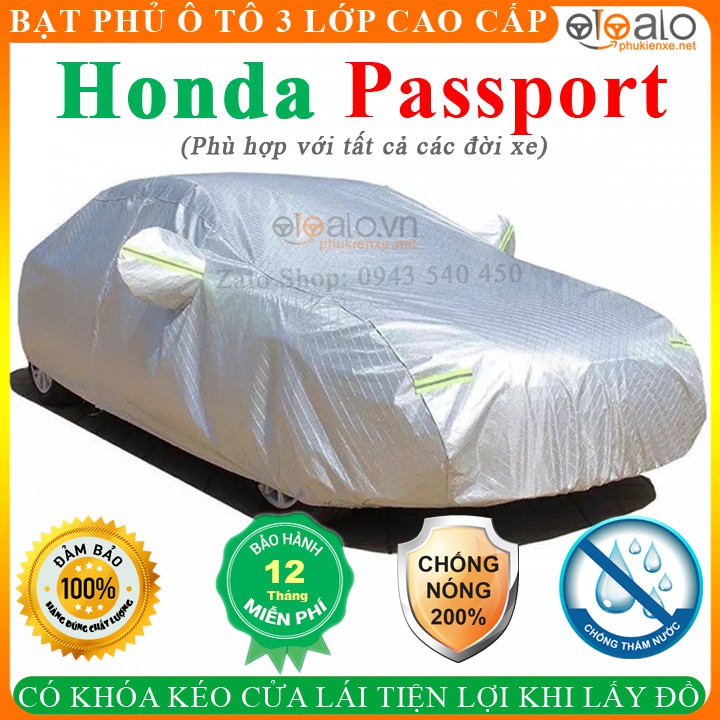 Bạt phủ xe ô tô Honda Passport Cao Cấp 3 Lớp Chống Nắng Nóng Chống Nước Chống xước - OTOALO