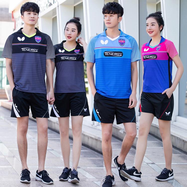 Bộ áo + quần short nhanh khô thoáng khí phong cách tập luyện thể thao bóng bàn thời trang mới