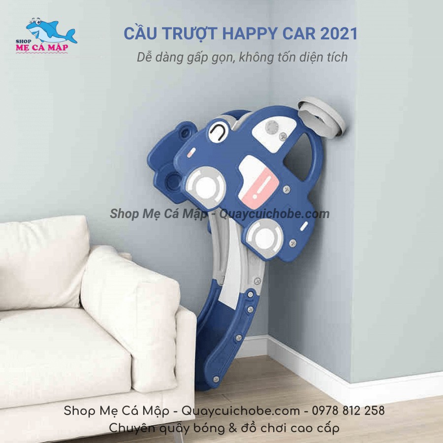 Cầu trượt cho bé Happy Car 2021, họa tiết ngộ nghĩnh, cầu trượt cho bé trai và bé gái