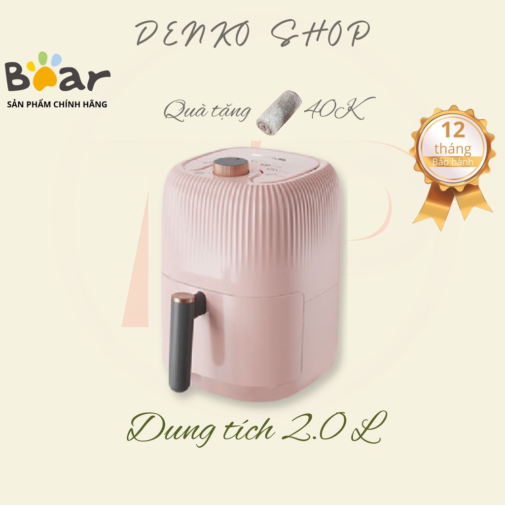Nồi chiên không dầu Bear QZG-A14U1, 2 L, chính hãng, dùng để nướng thịt, nướng bánh mì, quay thực phẩm, nồi chiên điện