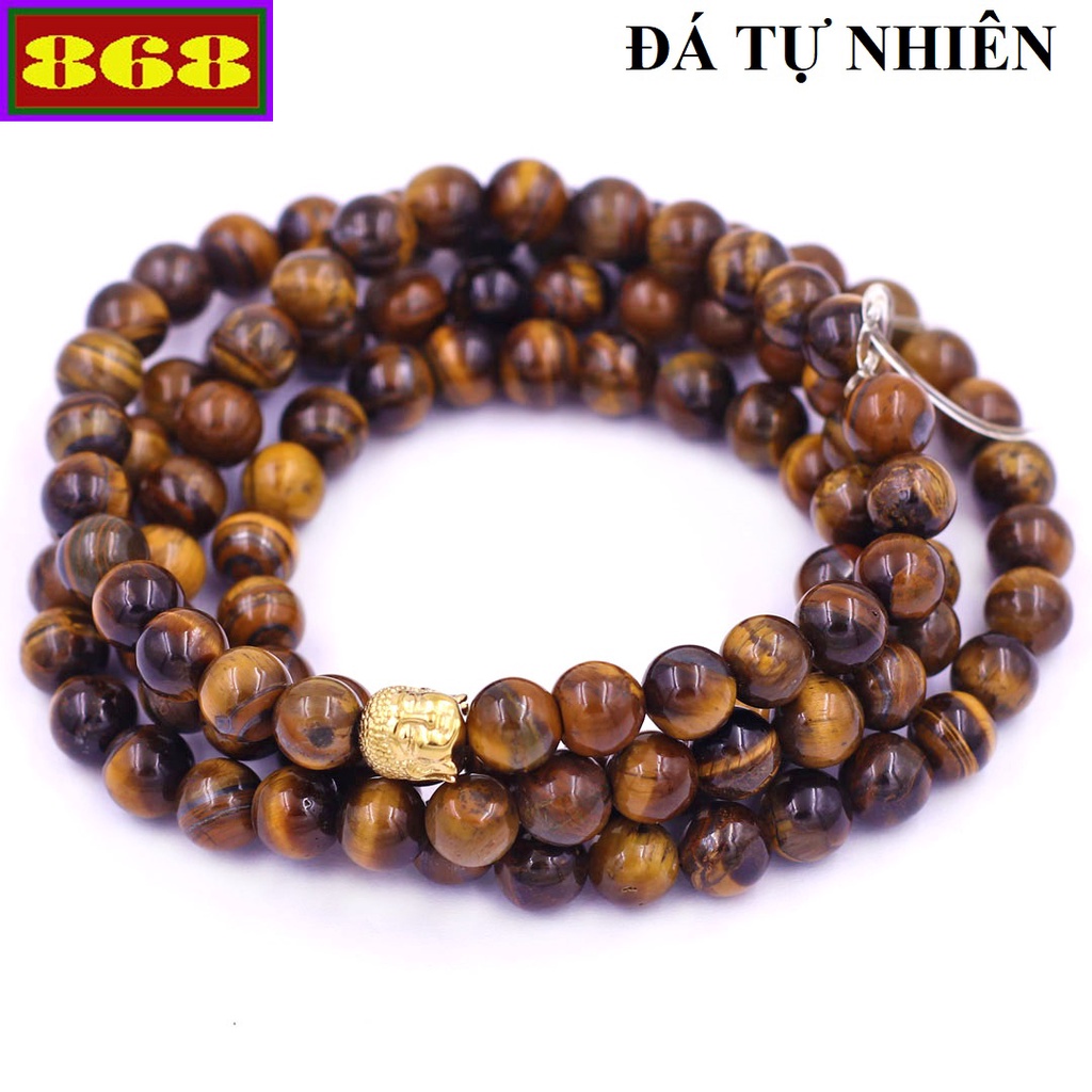 Vòng tay chuỗi tràng 108 hạt 6mm, 8mm Đá - Vòng đeo tay Size phù hợp cho nam và nữ mix Charm Như lai inox