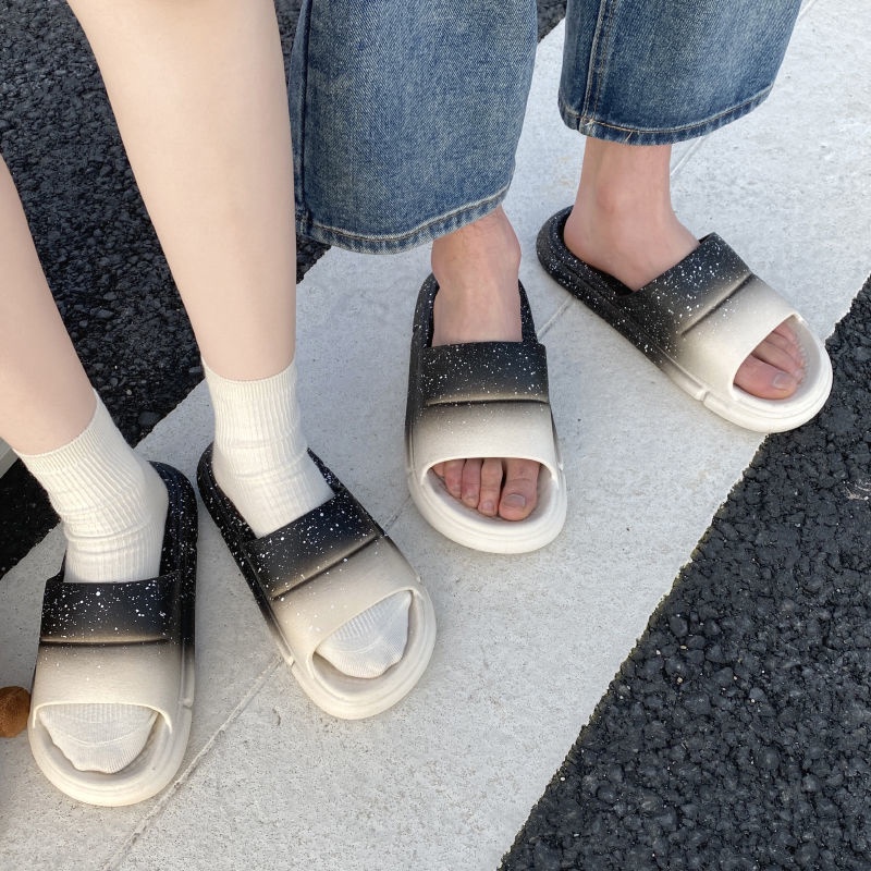 Oeggeo shop Dép Đế Dày Màu Gradient Cho Nam Và Nữ