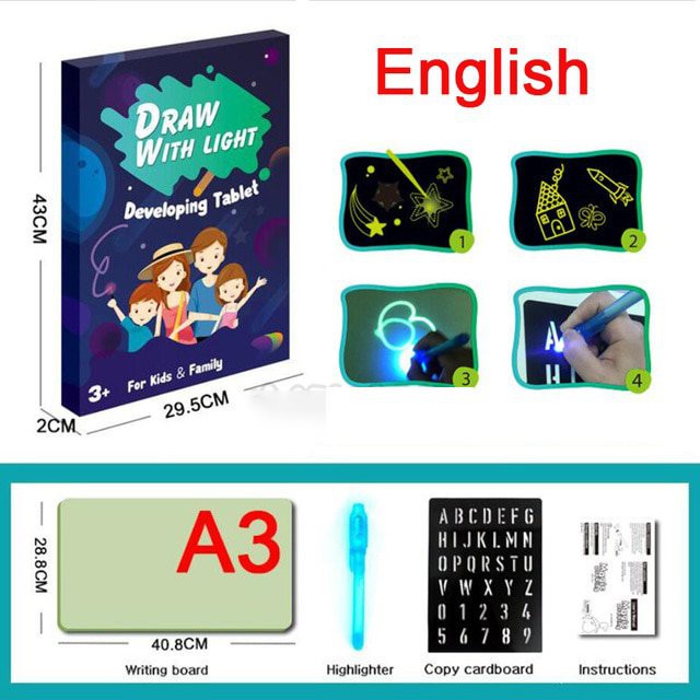 Draw With Light - Bảng vẽ dạ quang cho bé Sáng Tạo