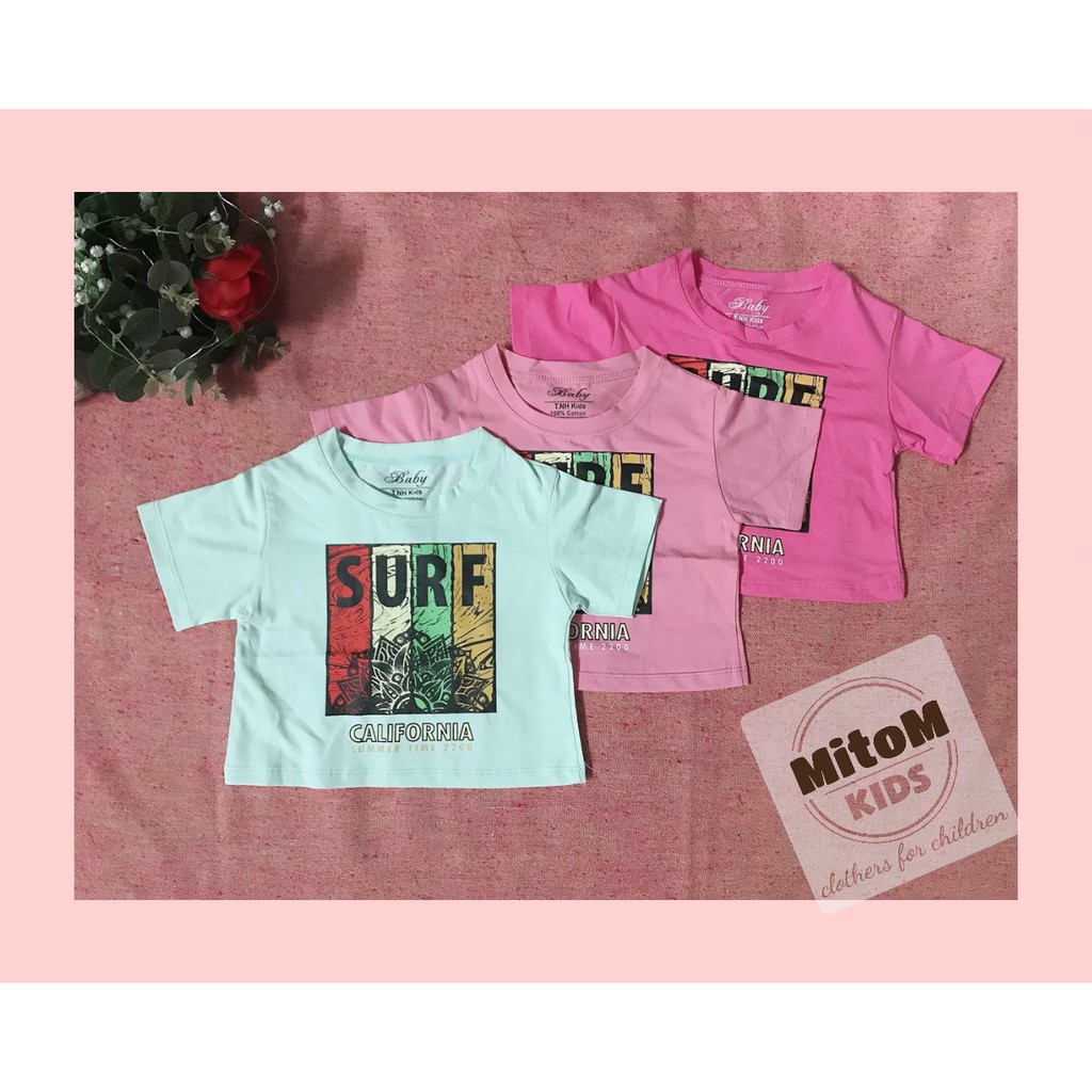 Áo cotton bé gái ♥️ FREESHIP ♥️ Chất thun cotton mềm mịn, croprop siêu đáng yêu