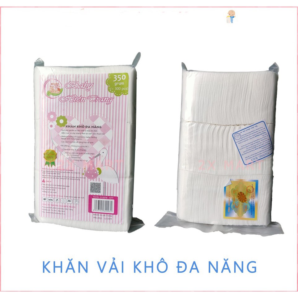 Khăn vải giấy khô đa năng Hiền Trang đóng túi 280 và 350g KHANDN01