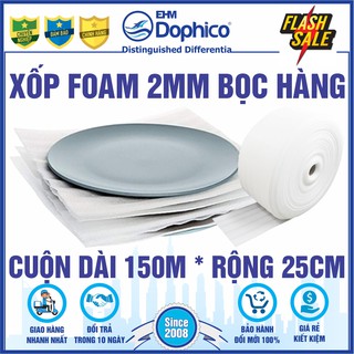 [Cuộn 150m x 25cm] Xốp Foam 2mm lót bọc hàng hóa – Xốp chống sốc đóng hàng dễ vỡ, lót nền trong thi công sàn gỗ