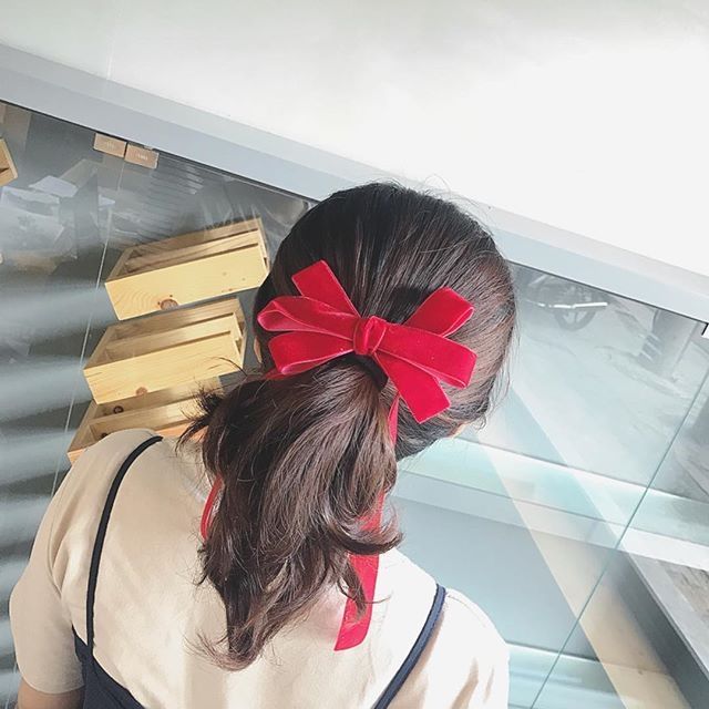 Cột tóc nơ nhung bản to nhiều màu