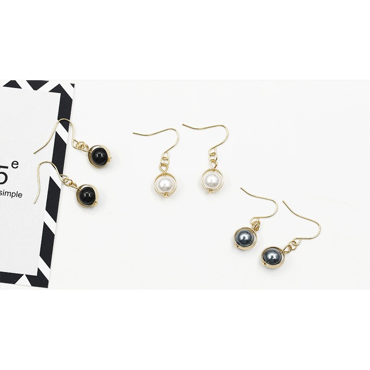 Bông tai viên ngọc thời trang vành tròn