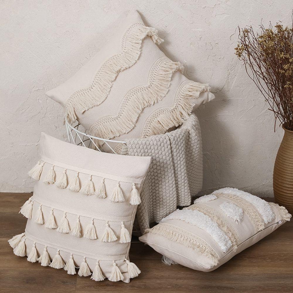 Áo Gối Lông Nhung Kích Thước 45 * 45Cm Phong Cách Boho|Phụ Kiện Trang Trí Nhà Cửa Hình Vuông Độc Đáo