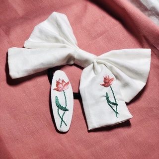 Set buộc tóc, kẹp tóc thêu tay