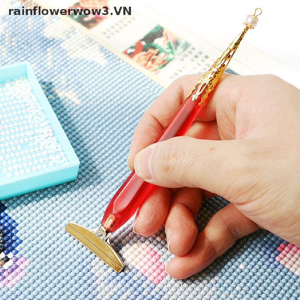 Bút Đính Đá Kèm 6 Đầu Bút Bằng Nhựa Chuyên Dụng Cho Tranh Đính Đá Kim Cương