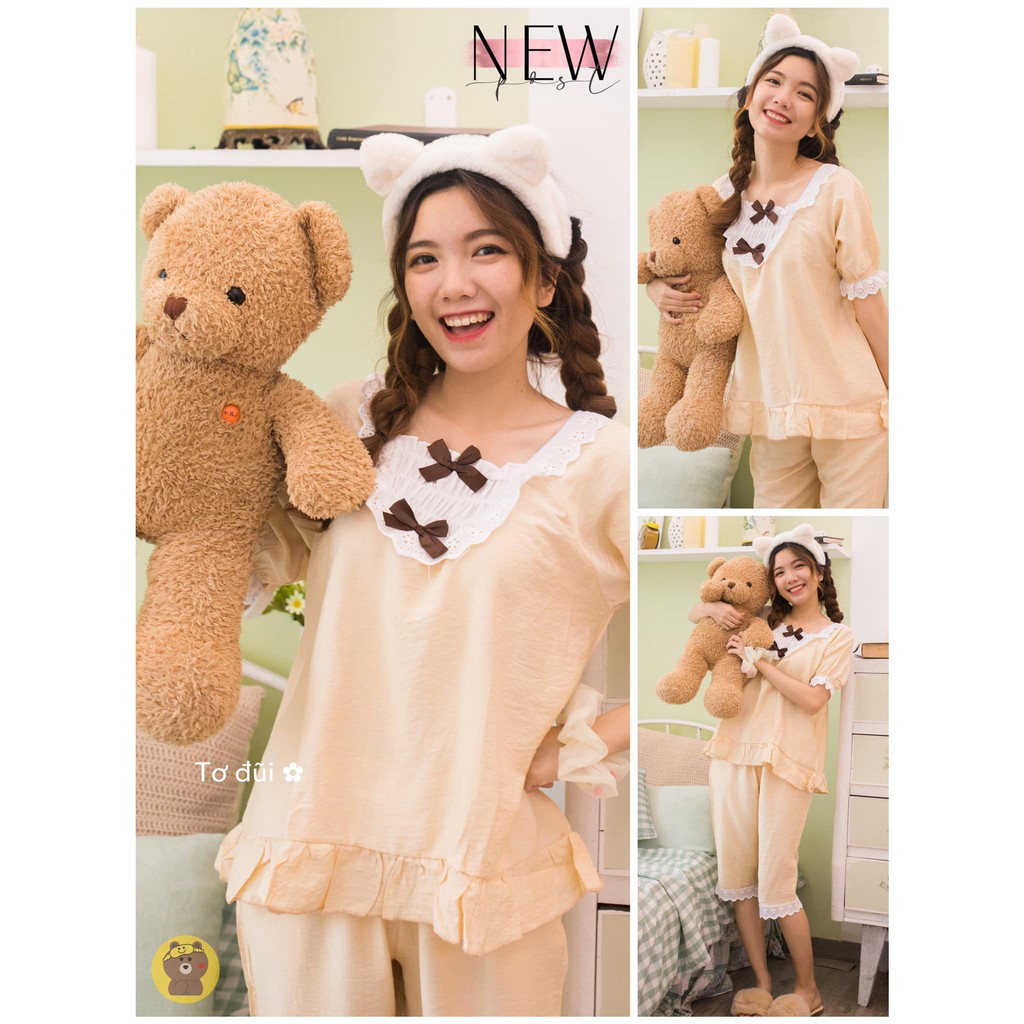 Đồ bộ vải đũi dễ thương (40-60kg) | BigBuy360 - bigbuy360.vn