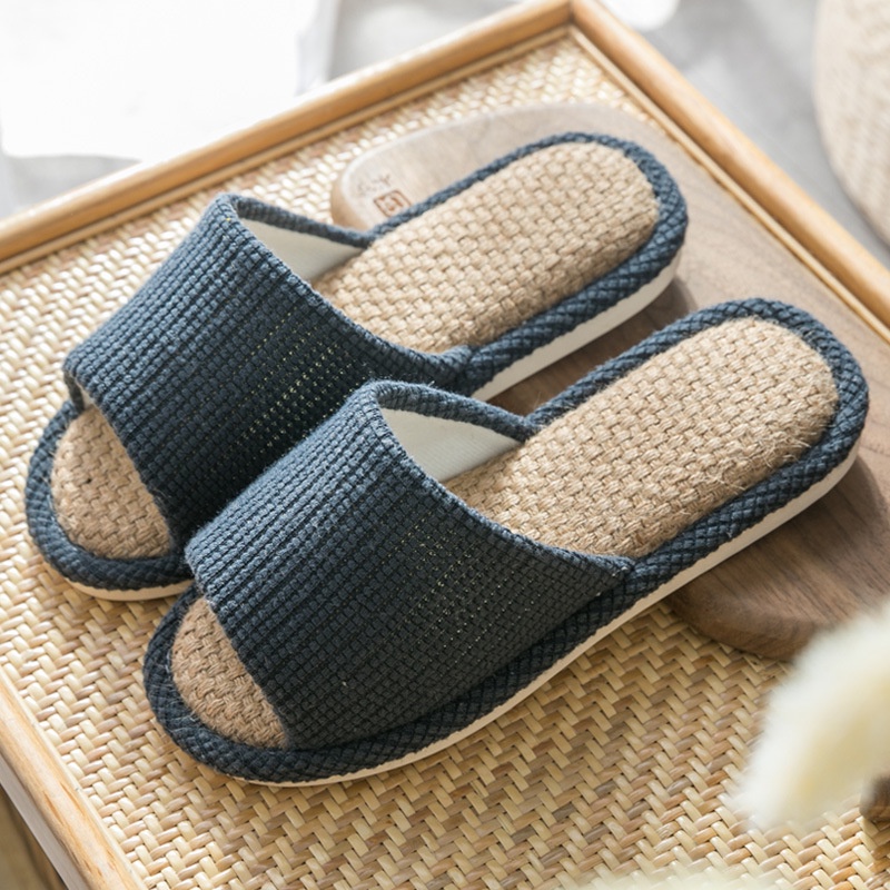 New summer linen indoor couple slippers cotton linen home opening slippers for men and women