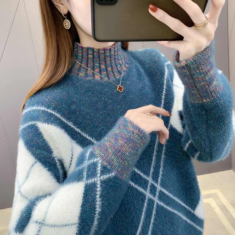 Áo Sweater Len Lông Cừu Dày Dặn Dáng Rộng Kiểu Hàn Quốc Thời Trang Thu Đông 2020 Cho Nữ