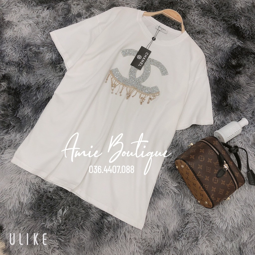 Áo Thun Nữ Áo Phông Nữ Pull Cha.nel Đính Đá Đơn Giản Sang Trọng