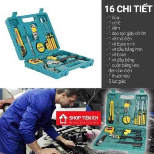 ( PHỤ KIỆN SỮA CHỮA ) Bộ dụng cụ đồ nghề gia đình 15 món chi tiết nhỏ gọn, bền bỉ và tiện lợi dùng trong sửa chữa