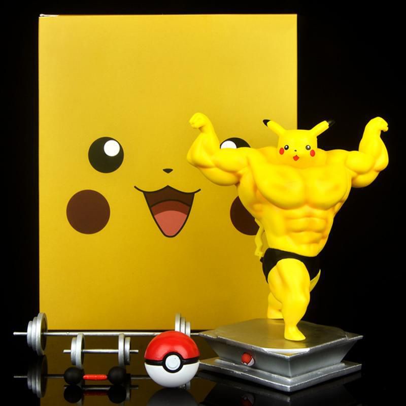 Mô hình đồ chơi Pokemon Pikachu Squirtle Charmander Bulbasaur cơ bắp 6 kiểu