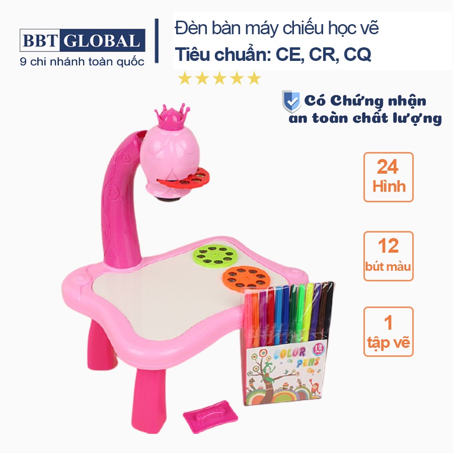Đèn bàn máy chiếu học vẽ thông minh cho bé BBT Global size lớn loại 1