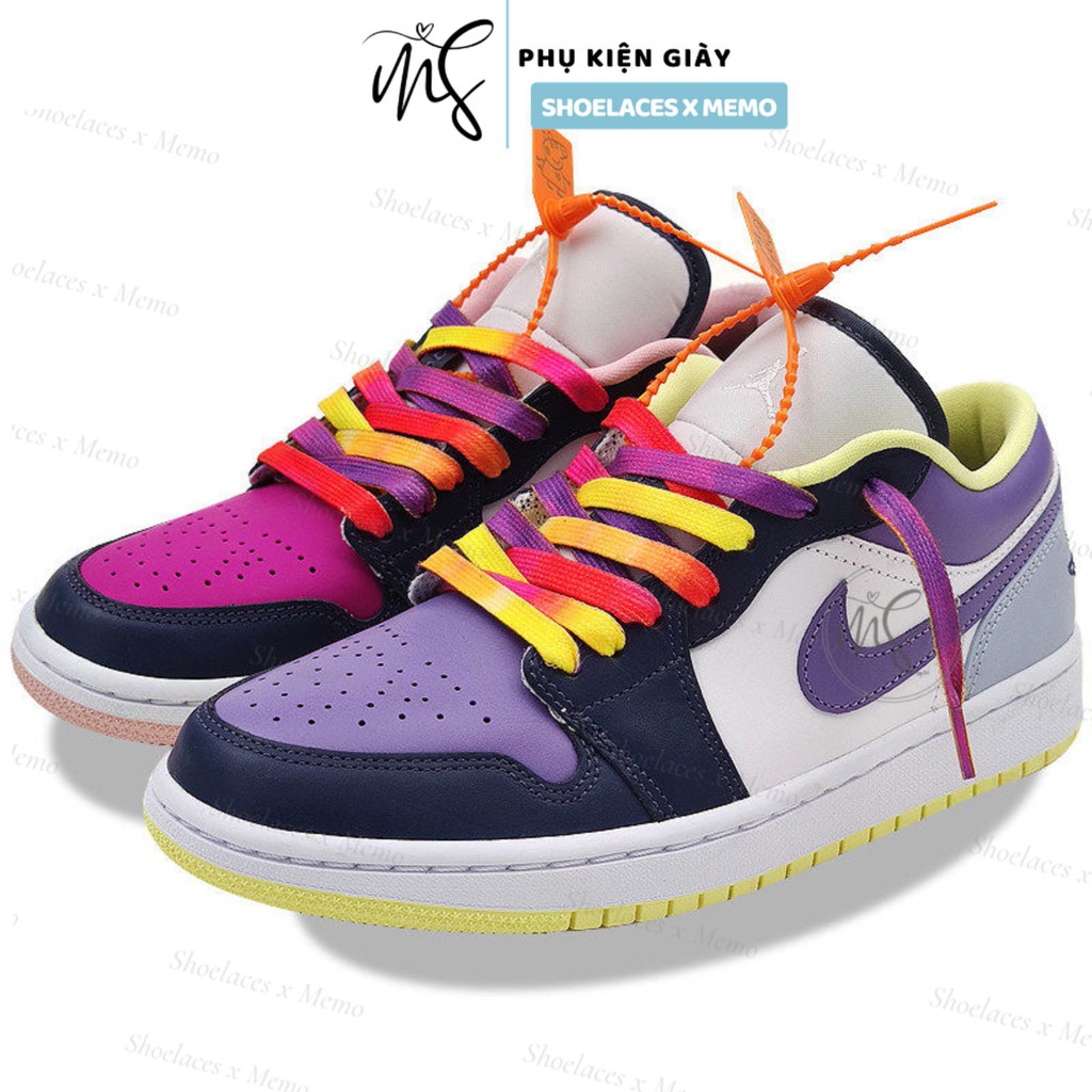 Dây Giày Tie Dye Loang Custom AF1 AJ1 Gam Màu Nhiệt Đới-  Tím Vàng