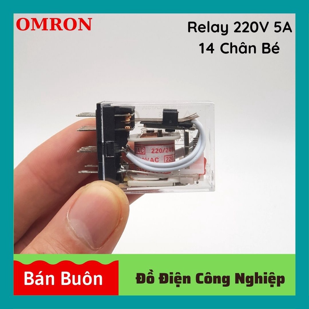 Relay omron 220v 14 chân, rơ le trung gian 220v