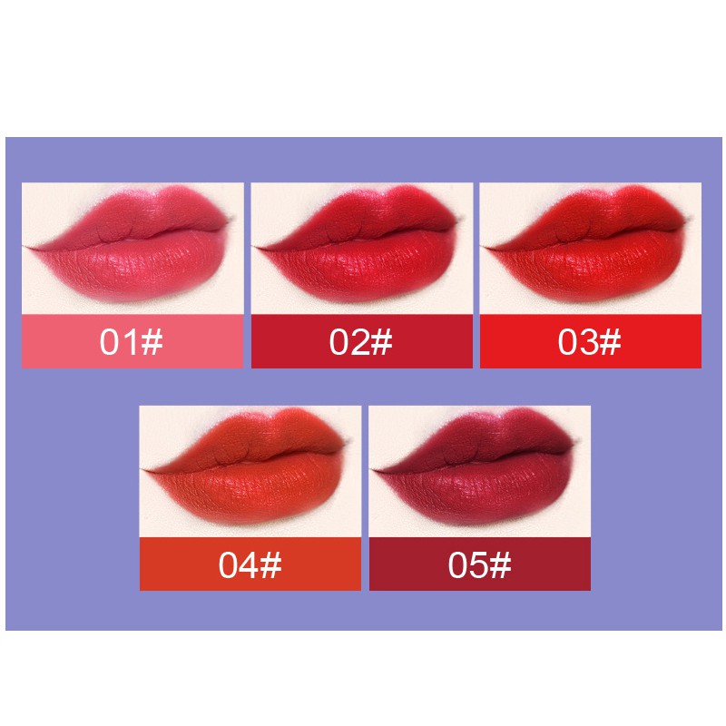 Set 5 Thỏi Son Lì Lâu Trôi Mịn Môi BINMEI Love Lips No.8327 Thiết Kế Vỏ Pha Lê Sang Trọng