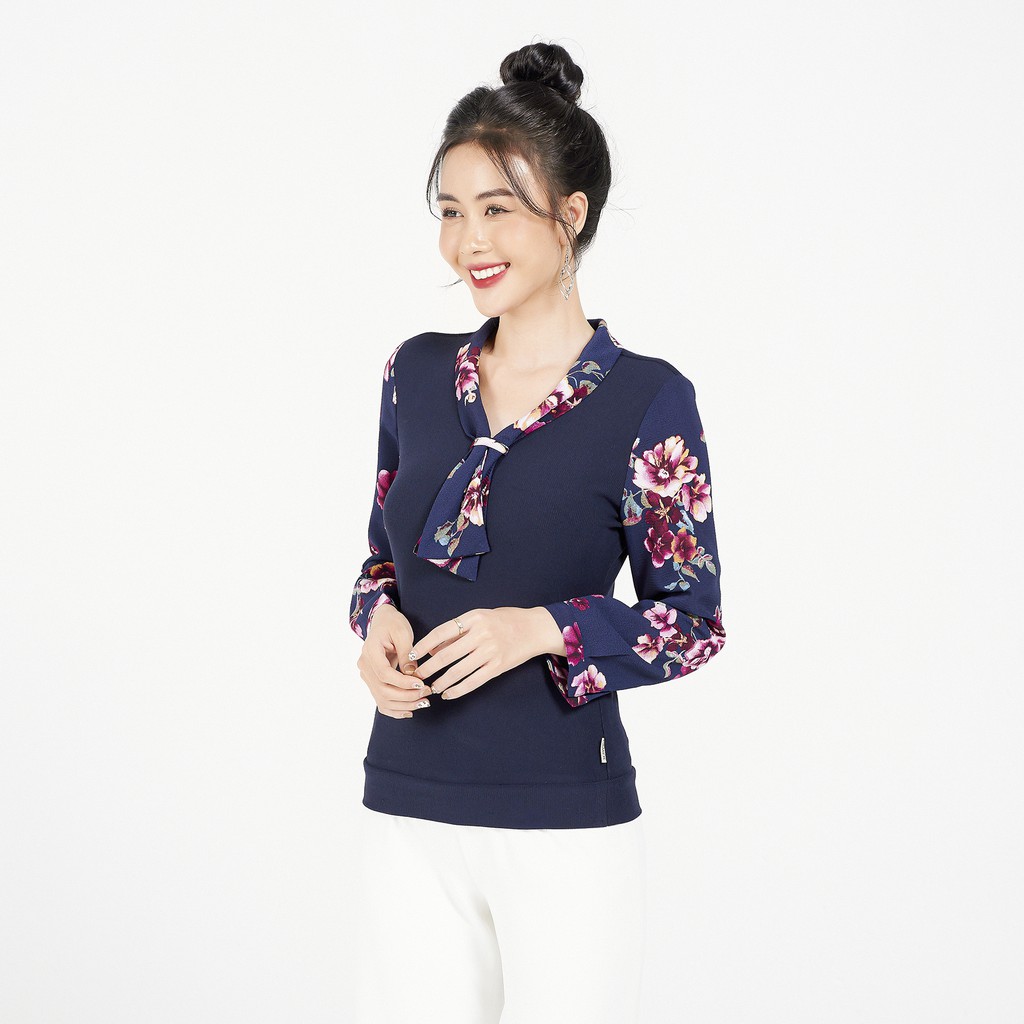 [Mã WABRLAMER giảm 15% tối đa 66k đơn 150k] Áo len cổ nơ tay phối LAMER L61W20T015 (nhiều màu)