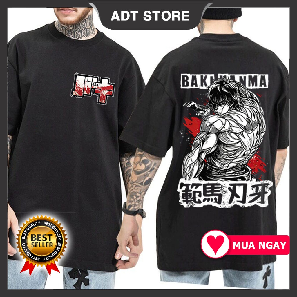 Áo Thun unisex nam nữ In Hình Anime The Grappler Baki Hanma Yujiro Dou anime manga cực chất