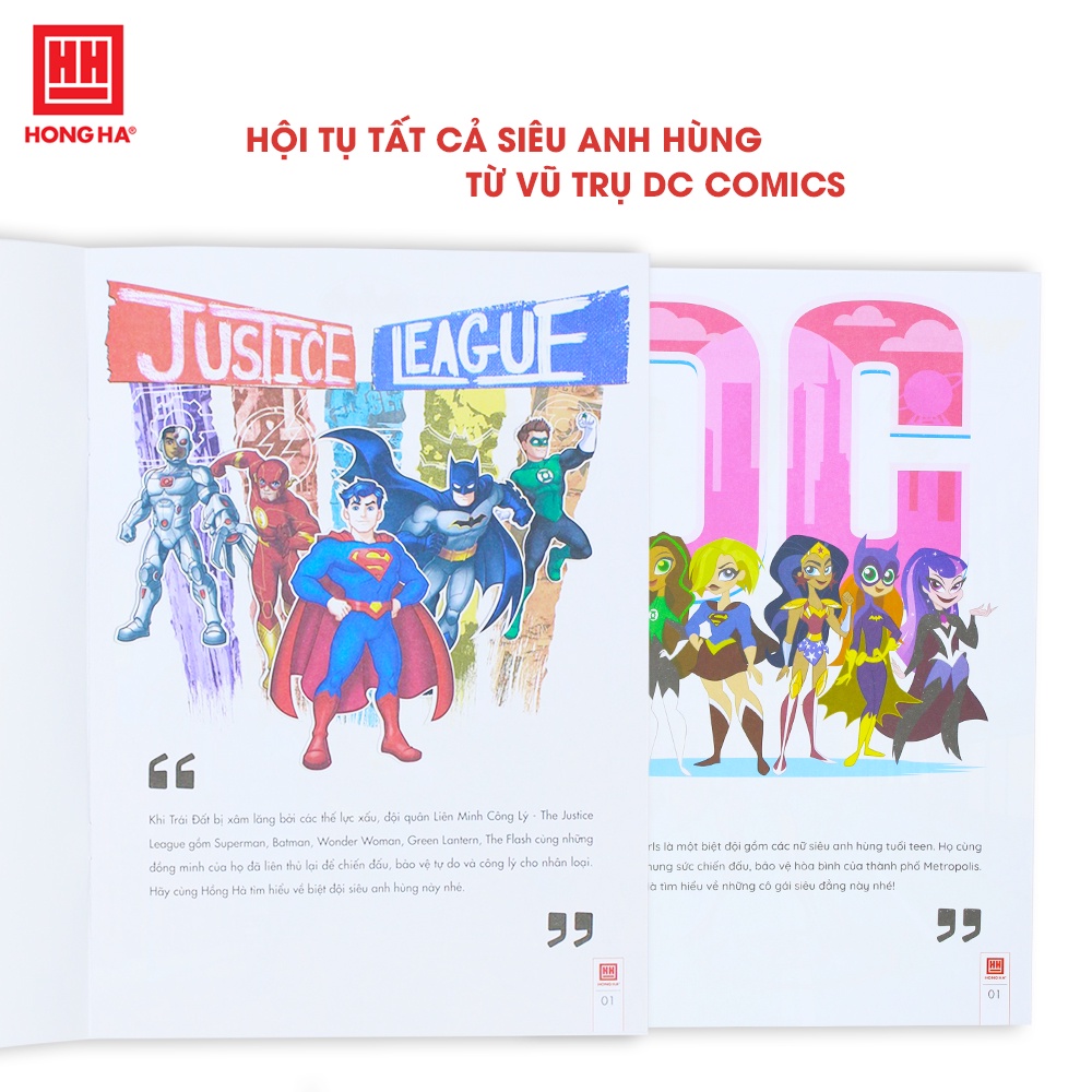 [Mã LIFEDC1012 giảm 250K đơn 500K] Tập tô màu Super Heroes Hồng Hà hình ảnh bản quyền từ DC Comics dành cho bé từ 3 tuổi