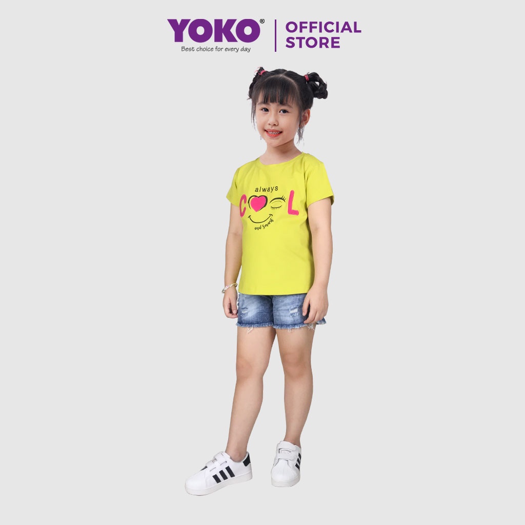 Bộ Quần Áo Thun Tay Ngắn Quần Jean Bé Gái (6-9 Tuổi) YOKO KID’S FASHION JE509