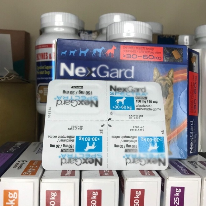 Sản phẩm ve ,rận .tẩy zun chó ( 1 viên ) Nex_Gard Spectra 30-60kg -Hàng Pháp