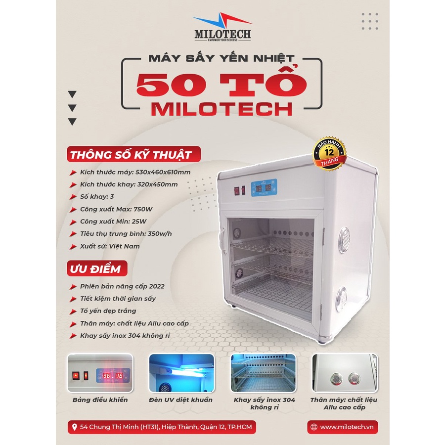 [Giá rẻ nhất] Máy Sấy Tổ Yến 50 Tổ (Tặng Khuôn Đắp Tổ)