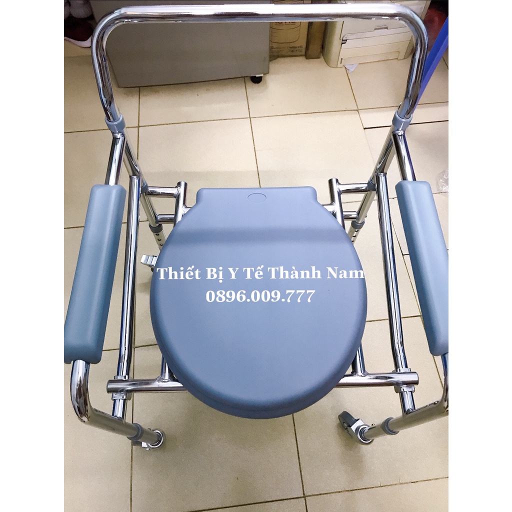 Ghế Bô Vệ Sinh, Ghế Tắm Cao Cấp G696 Có Bánh Xe Di Chuyển Đi Lại Cho Người Già, Bệnh Nhân