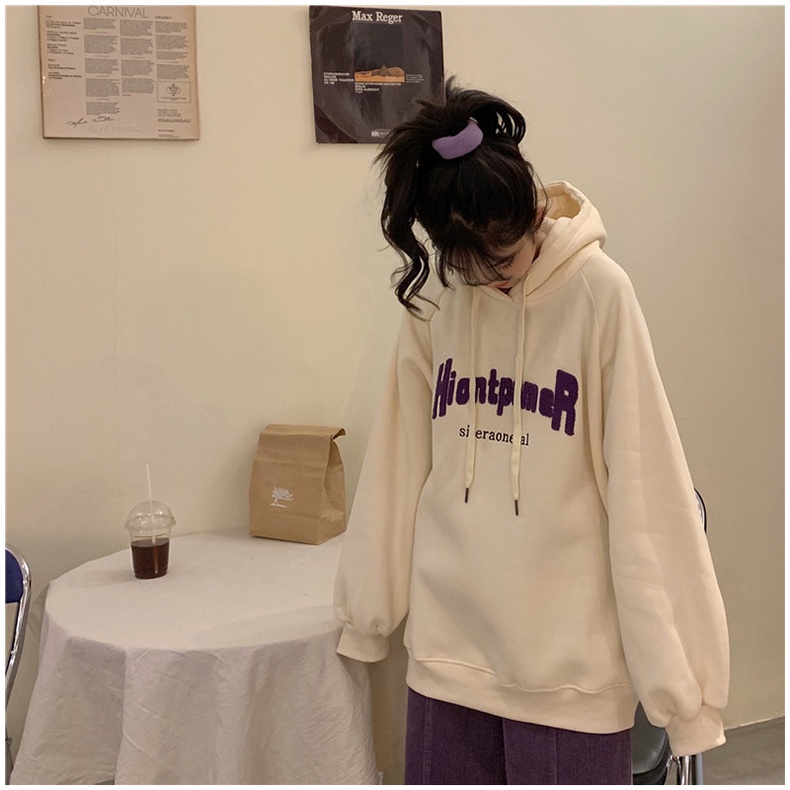 Áo Hoodie Nữ, Áo Sweater Nữ Hàn Quốc Form Rộng Chất Nỉ Phong Cách Harajuku | BigBuy360 - bigbuy360.vn