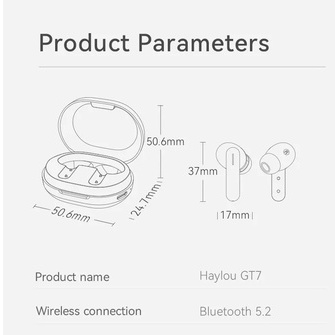 [Mã BMLT30 giảm đến 30K đơn 299K] Tai nghe True Wireless Haylou GT7 Bluetooth V5.2 (Đen) - Hàng chính hãng